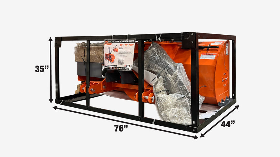 72" 3-Point Hitch Snow Blower, 25-90 HP, 24" Diameter Impeller, 360° Snow Chute, CAT 1 & CAT 2 Suspension, TMG-TBS72