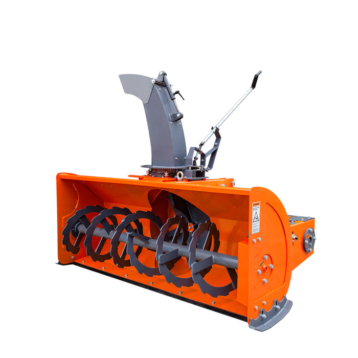 TMG Industrial 84” 3-Point Hitch Snow Blower, 25-90 HP, 24” Diameter Impeller, 360° Snow Chute, CAT 1 & CAT 2 Suspension, TMG-TBS84