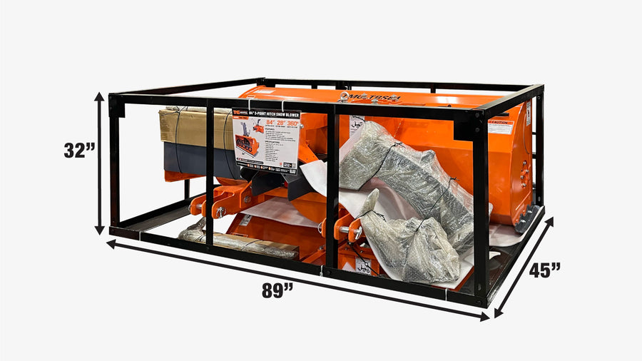 84" 3-Point Hitch Snow Blower, 25-90 HP, 24" Diameter Impeller, 360° Snow Chute, CAT 1 & CAT 2 Suspension, TMG-TBS84