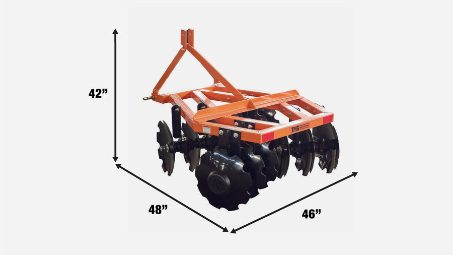 48" Notched Disc Harrow, 3-Point Hitch, Cat 1 Hook-up, 20-30 HP Tractors, TMG-TDH04