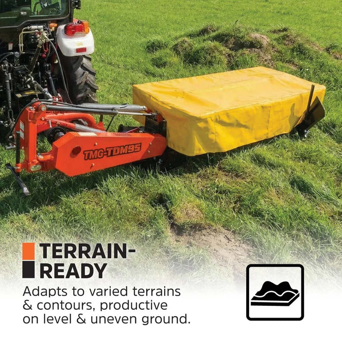 95" Disc Mower, 6 Discs, 3-Point Hitch, Category 2, PTO Shaft Included, 50-100 HP Tractor, TMG-TDM95