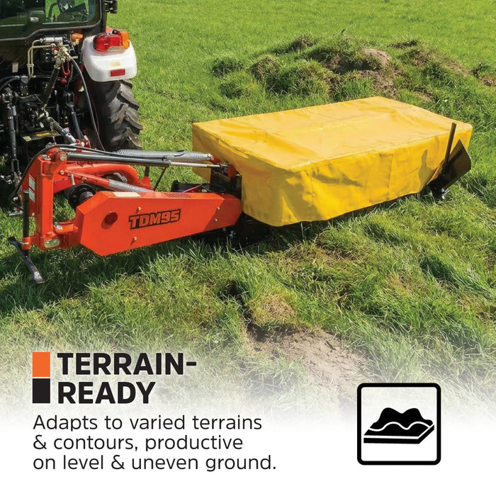 95" Disc Mower, 6 Discs, 3-Point Hitch, Category 2, PTO Shaft Included, 50-100 HP Tractor, TMG-TDM95