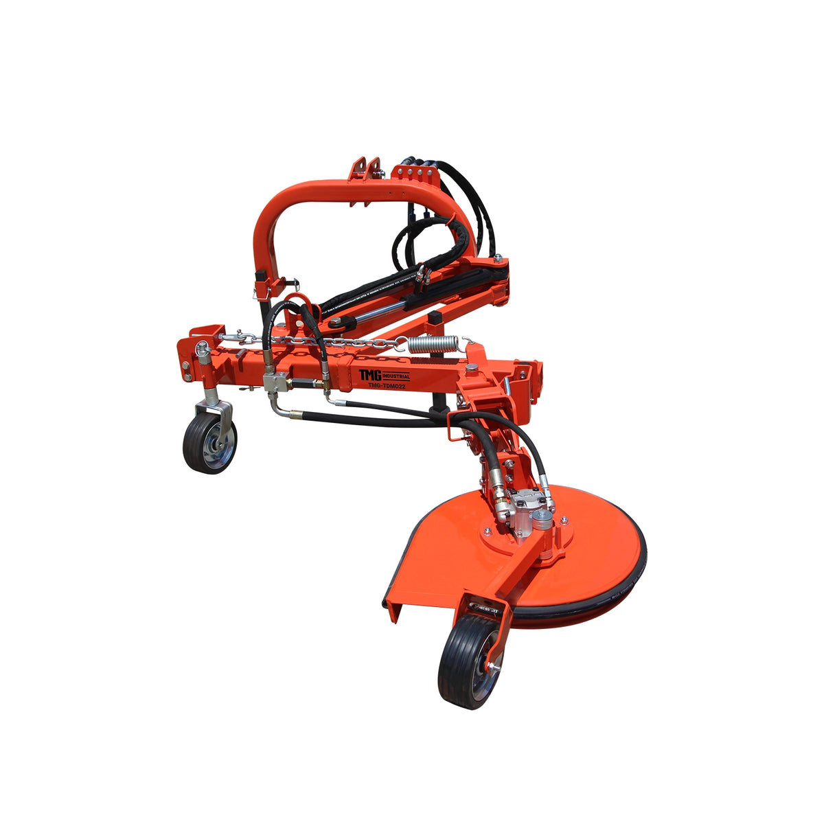 TMG-TDMO22 hydraulic off-set disc mower on a white background