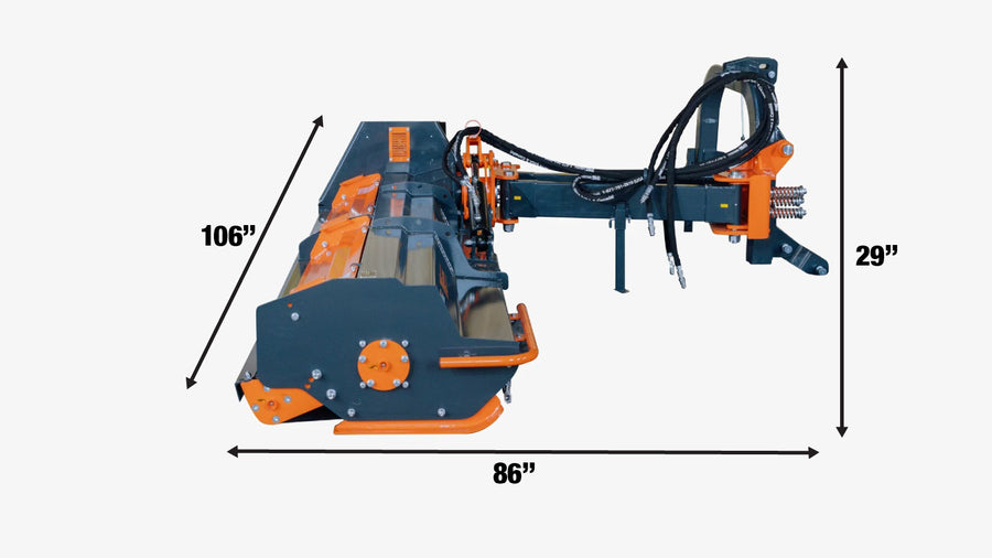 Broyeur à fléaux pour fossés de 2,5 m, Débroussailleuse déportable et faucheuse pour talus pour tracteurs de 80 à 120 CV, Boîte de vitesses italienne TMG-TFMO100