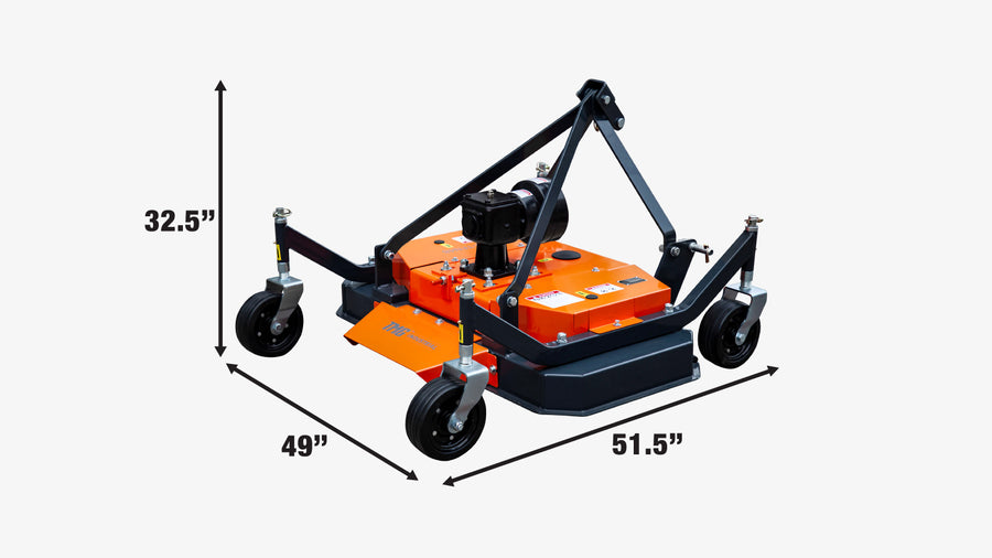 48'' Tow-Behind 3-Point Hitch Finish Mower, 18-30 HP Compact Tractor, PTO Drive Shaft Included, TMG-TFN48