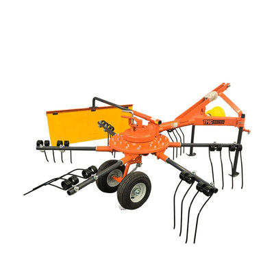 98" Hay Rake & Tedder, 12 Spring Tines, 3-Point Hitch Category 1, PTO Shaft Included, 18-50 HP Tractor, TMG-THR100