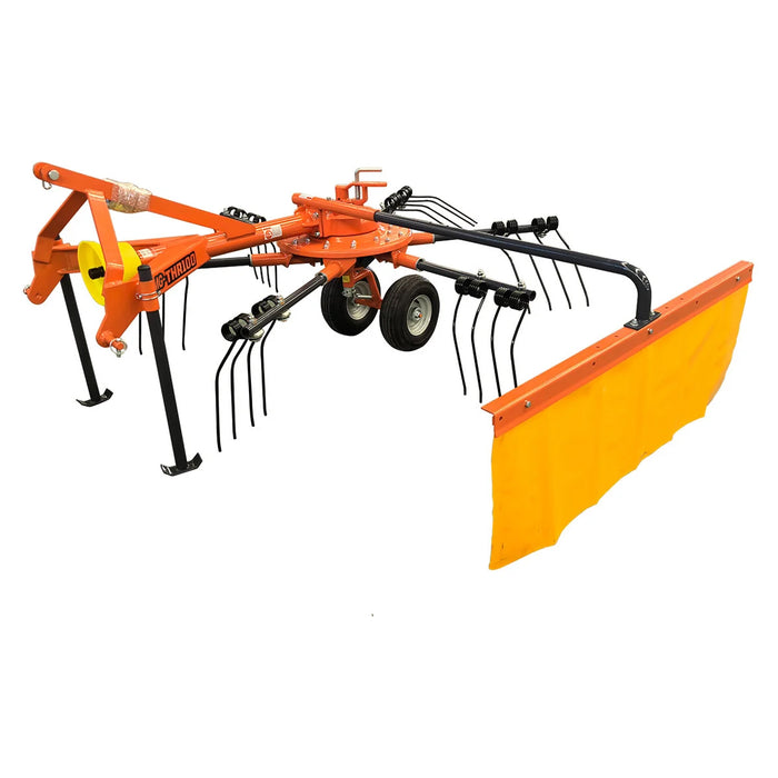 Râteau faneur de 98 po, 12 dents à ressort, attelage 3 points catégorie 1, arbre de prise de force inclus, tracteur de 18-50 CV, TMG-THR100