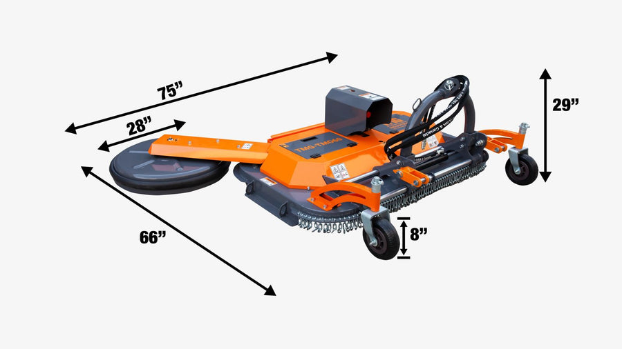 60" Offset Orchard Finishing Weeding Mower w/Swivel-Arm Disc Device, 3-Point Hitch(Discontinued-No Longer Available), TMG-TMO60