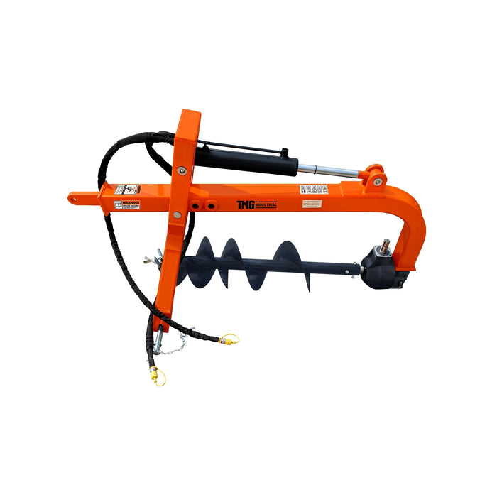 TMG-TPD50 tractor post hole digger with auger on a white background