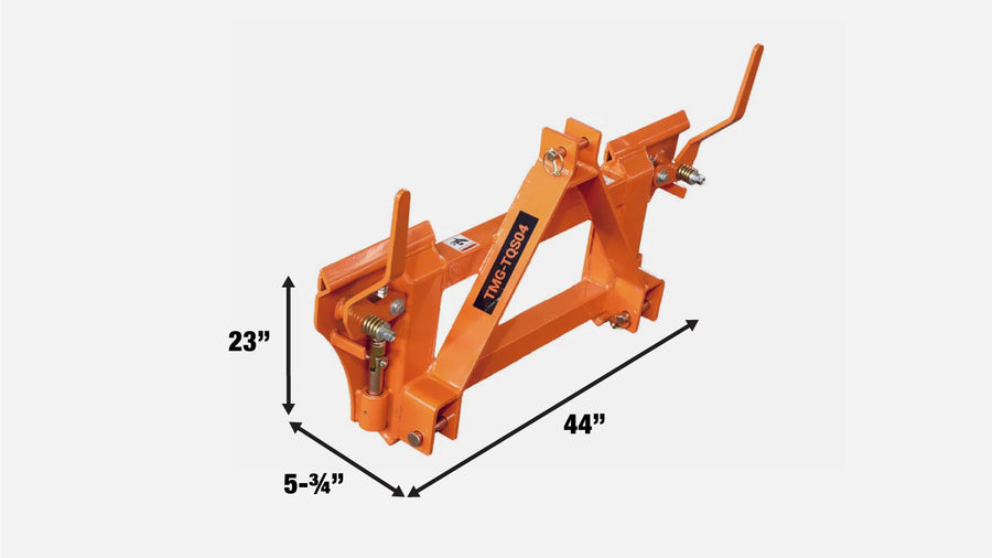 Adaptateur d'attelage 3 points CAT1 à attache rapide universelle pour chargeurs compacts, capacité de 2200 lb, connexion d'attelage 3 points, TMG-TQS04