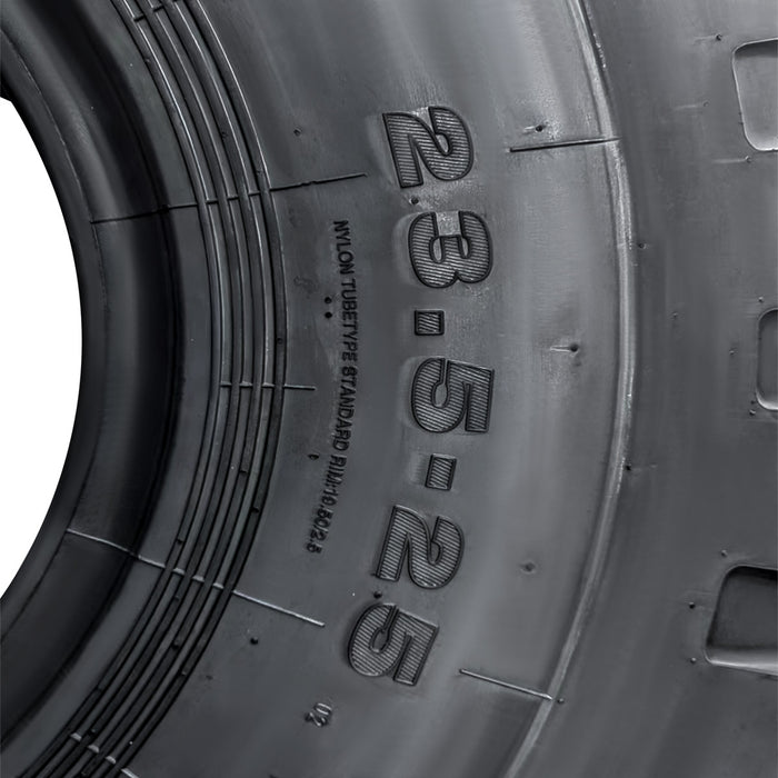 TMG Industrial 23-½” X 25” 24PR Wheel Loader Tire (E3/L3), Pneumatic Tubeless, 64” Outer Diameter, Wide Pattern Block Design, TMG-TR235