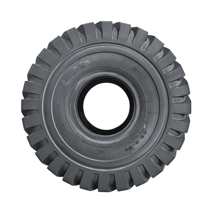 TMG Industrial 29-½” X 25” 28PR Wheel Loader Tire (E3/L3), Pneumatic Tubeless Design, 74” Outer Diameter, Wide Pattern Block Design, TMG-TR295