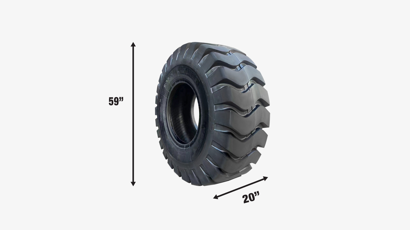 TMG Industrial 29-½” X 25” 28PR Wheel Loader Tire (E3/L3), Pneumatic Tubeless Design, 74” Outer Diameter, Wide Pattern Block Design, TMG-TR295-specifications-image