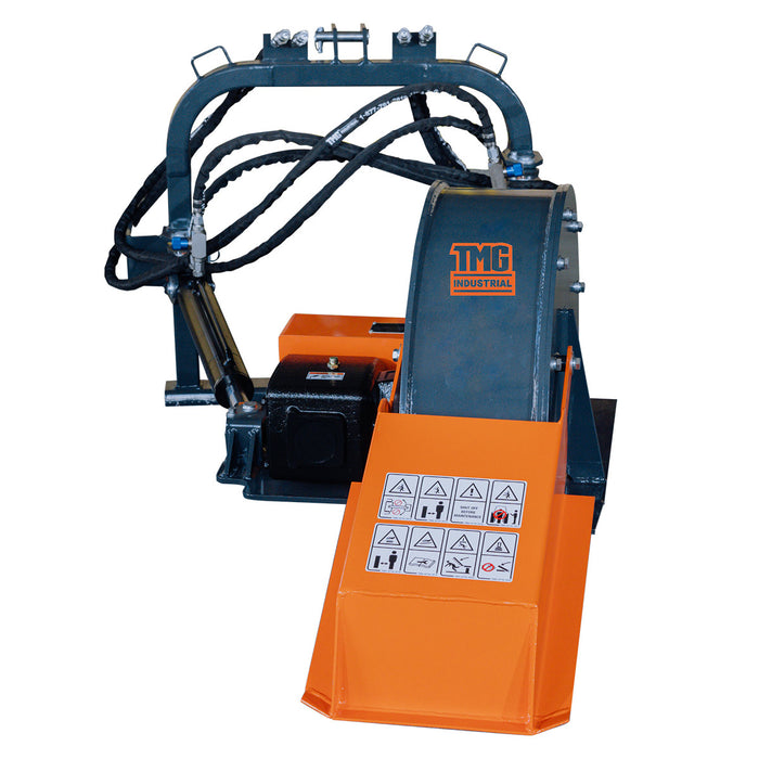 TMG Industrial 3-Point PTO Stump Grinder, 20-60 HP, Cat 1 & 2 Hookups, 12” Below & 18” Above Ground, 40° Cutting Arc, TMG-TSG24