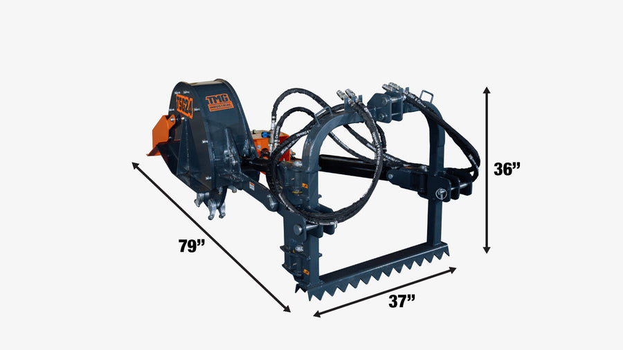3-Point PTO Stump Grinder, 20-60 HP, Cat 1 & 2 Hookups, 12" Below & 18" Above Ground, 40° Cutting Arc, TMG-TSG24