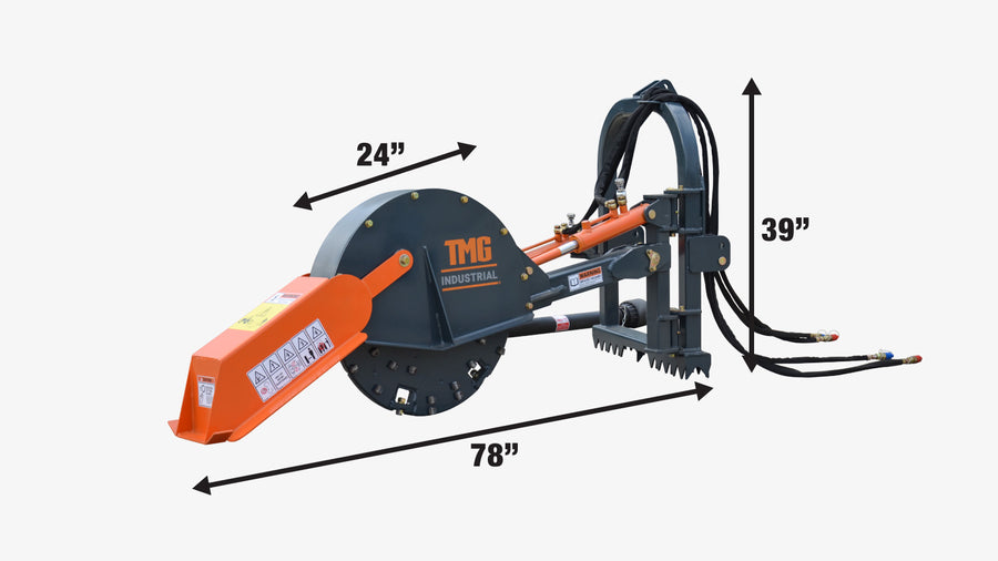 26" 3-Point Hitch Stump Grinder, Category 1 & 2 Hookup, Driveline Shaft Included, 30-50 HP Tractor, TMG-TSG26 (Discontinued)
