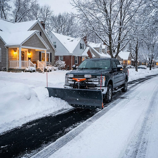 72" Truck/SUV Front Mount Snow Plow Pusher, Left and Right Angle, 2" Mount Receiver, Wireless Winch Control, TMG-TSP72 TMG Industrial