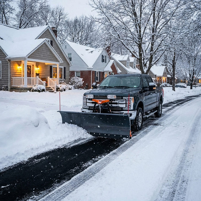 72" Truck/SUV Front Mount Snow Plow Pusher, Left and Right Angle, 2" Mount Receiver, Wireless Winch Control, TMG-TSP72 TMG Industrial