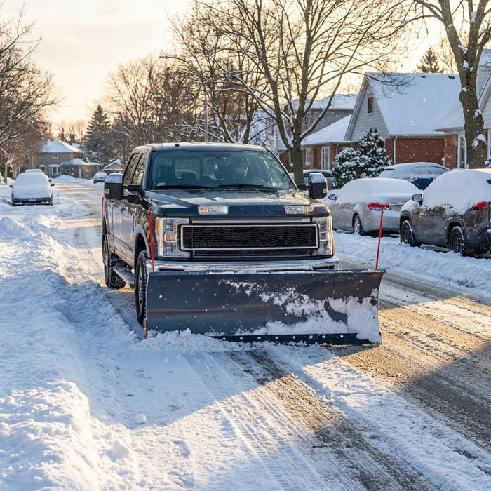 84" Truck/SUV Front Mount Snow Plow Pusher, Left and Right Angle, 2" Mount Receiver, Wireless Winch Control, TMG-TSP84 TMG Industrial