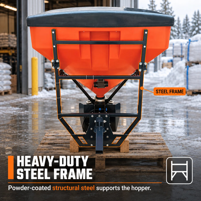 10.6 Cu-Ft Truck Tailgate Salt Spreader, Poly Hopper, 12V Motor, In-Cab Control, TMG-TSS300
