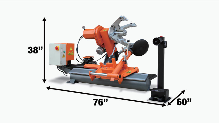 26" Heavy Duty Truck Tire Changer, 63" Tire Capacity, Bead Breaker w/Disk & Bead Hook, 3300 lb Weight Capacity, Portable Controls w/ Foot Pedal, CSA certified Motors, TMG-TTC26