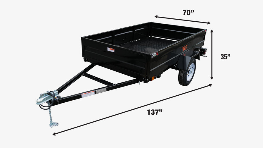5' x 7' Single Axle Utility Trailer, 2090 Lb Payload Capacity, Robust Construction, Powder Coated, LED Lights, Compact Size, 2" Coupler, TMG-UT57 (Discontinued – No Longer Available)