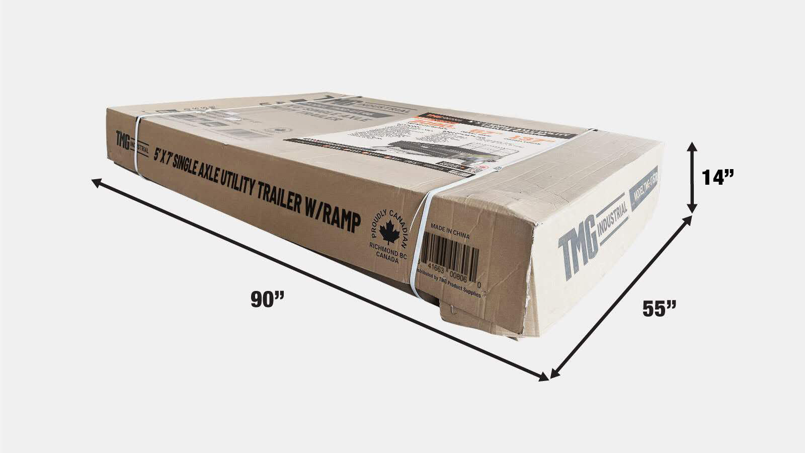 5’ x 7’ Single Axle Utility Trailer w/Ramp, 2090 Lb Payload Capacity, Robust Construction, Powder Coated, LED Lights, Compact Size, 2