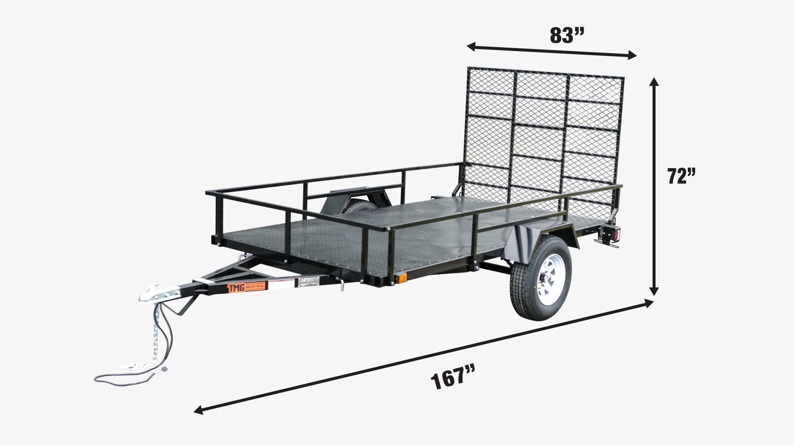 6' x 10' Single Axle Utility Trailer w/Ramp, 2500 Lb Payload Capacity, Robust Construction, Powder Coated, LED Lights, Spacious Interior, 2