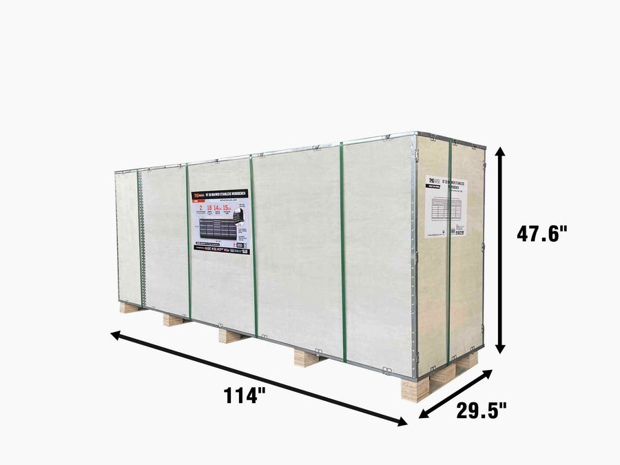 TMG Industrial Pro Series Établi de table en acier inoxydable de 10 pieds à 20 tiroirs, façades de tiroirs revêtues de poudre, tiroirs verrouillables à double glissière, cadre soudé tout-en-un, TMG-WB20DS