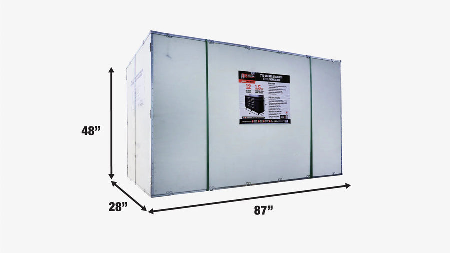Établi TMG Heavy Series™ de 7 pi à 12 tiroirs avec plateau en acier inoxydable, glissières doubles à billes et roulettes, TMG-WB712