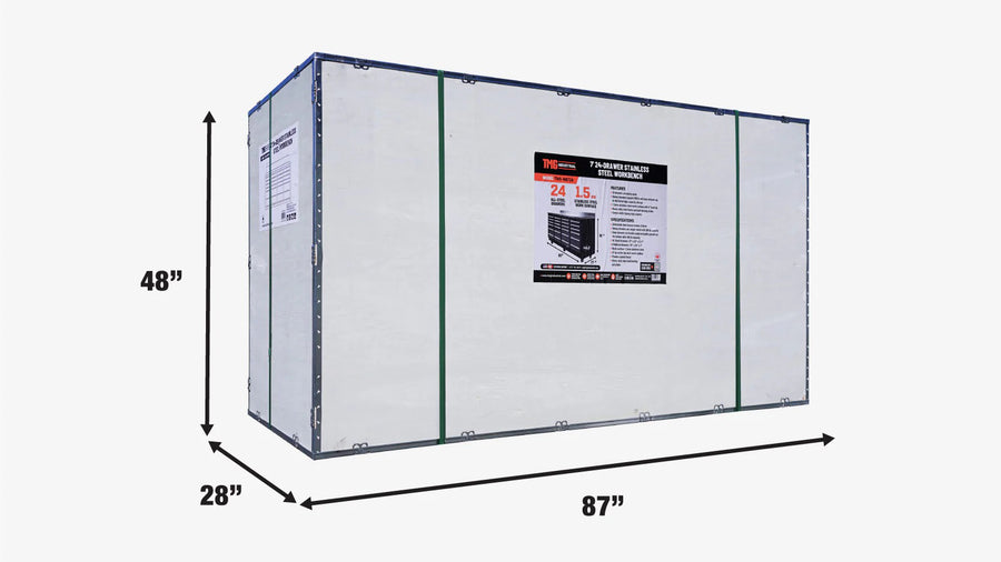 TMG Heavy Series™ 7-Ft 24-Drawer Workbench with Stainless Steel Top, Ball Bearing Double Slides & Casters, TMG-WB724