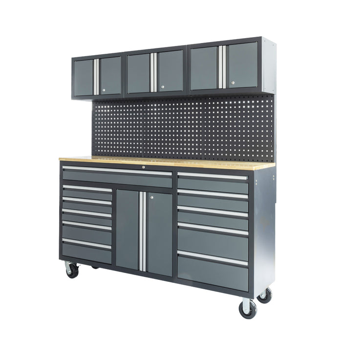 72” 11-Drawer Workstation Cabinet Combo