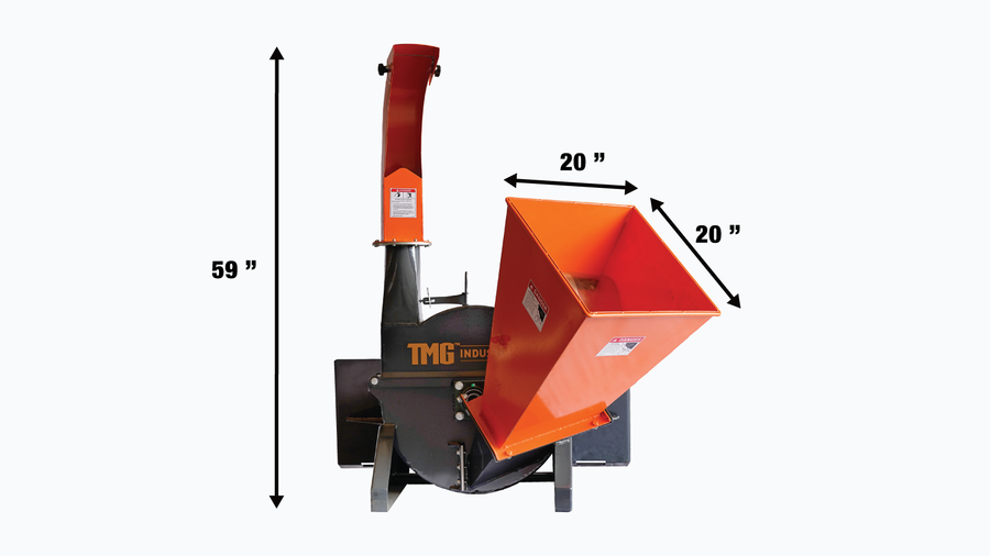 4" Skid Steer Wood Chipper, Gravity-Fed, Universal Skid Steer Mount, TMG-WC42S