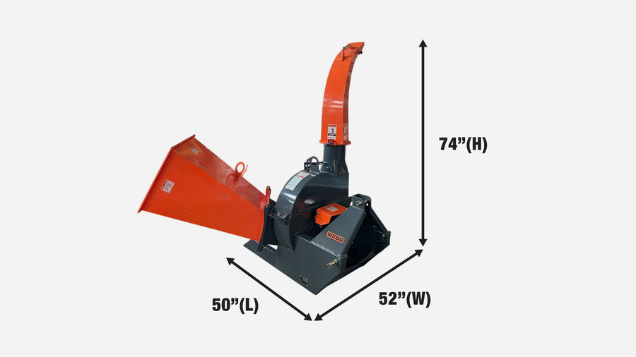 6" 3-Point Hitch Wood Chipper, Reversible/Hardened Blades, 360° Swiveling Chute, 40-80 HP Tractors, (Discontinued – No Longer Available) TMG-WC60