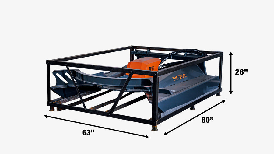 TMG Industrial Pro Series 60" Débroussailleuse à direction à glissement avant ouverte à usage extrême, 15-25 GPM, montage universel, TMG-SBC60