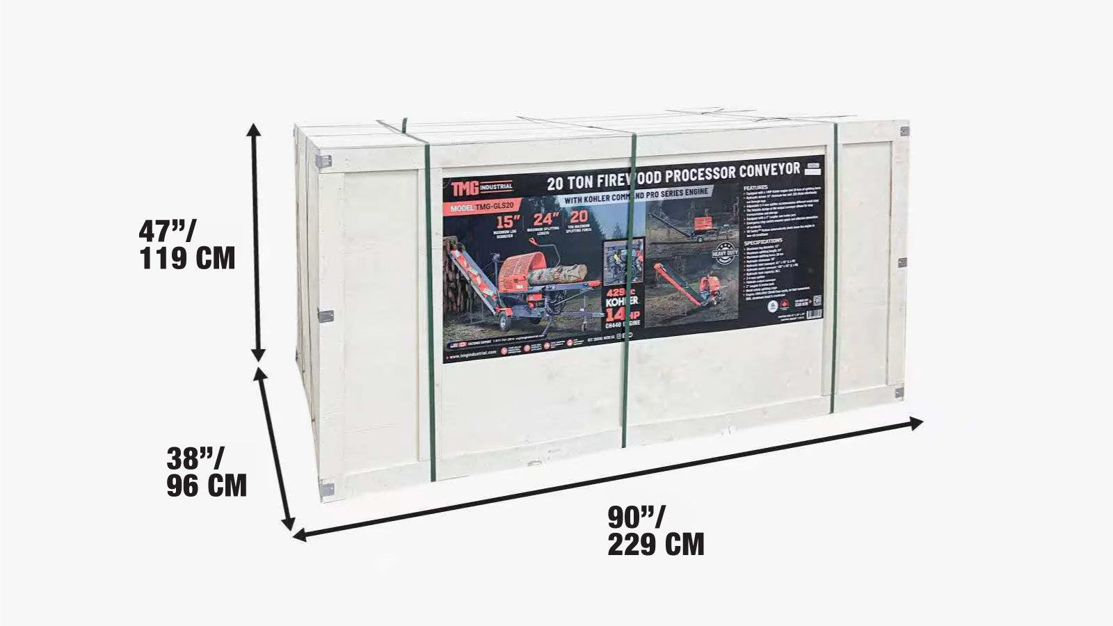 Firewood Log Splitter Processor Conveyor, 24