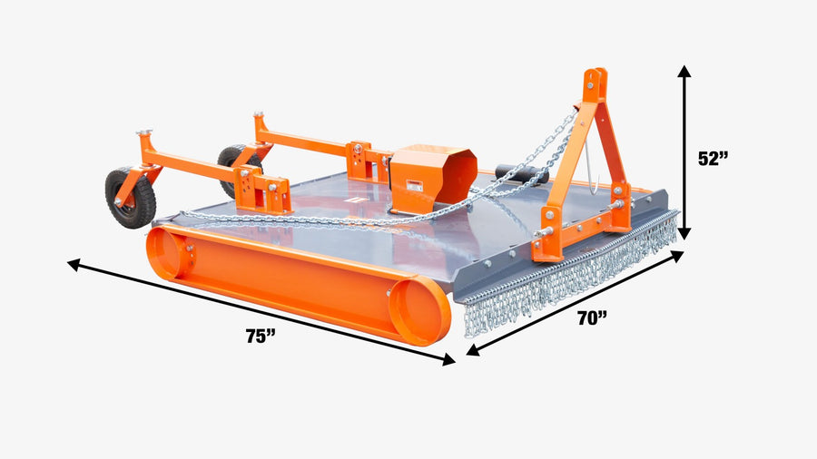 70" 3-Point Hitch Slasher Topper Mower, Category 1 & 2, PTO Shaft Included, TMG-TST70