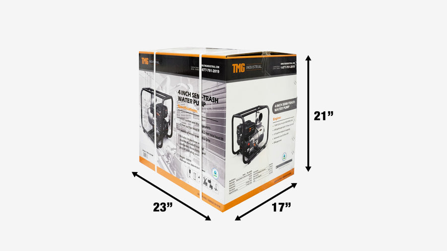 TMG-100TWP 352 GPM 4" Semi-Trash Water Pump with 7.5 HP Gas Engine