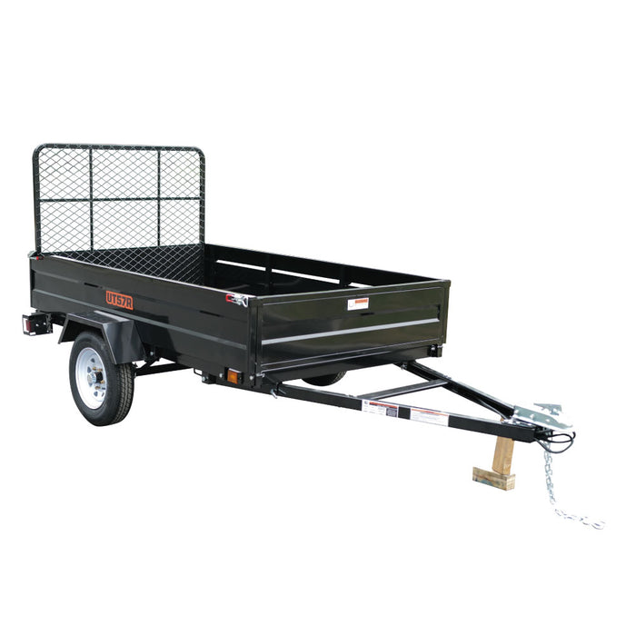 TMG Industrial 5’ x 7’ Single Axle Utility Trailer w/Ramp, 2143 Lb Payload Capacity, Robust Construction, Powder Coated, LED Lights, Compact Size, 2” Coupler, TMG-UT57R