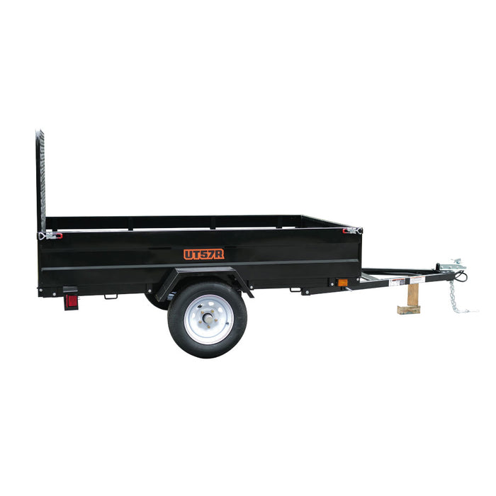 TMG Industrial 5’ x 7’ Single Axle Utility Trailer w/Ramp, 2143 Lb Payload Capacity, Robust Construction, Powder Coated, LED Lights, Compact Size, 2” Coupler, TMG-UT57R