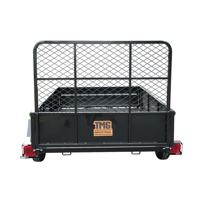 TMG Industrial 5’ x 7’ Single Axle Utility Trailer w/Ramp, 2143 Lb Payload Capacity, Robust Construction, Powder Coated, LED Lights, Compact Size, 2” Coupler, TMG-UT57R