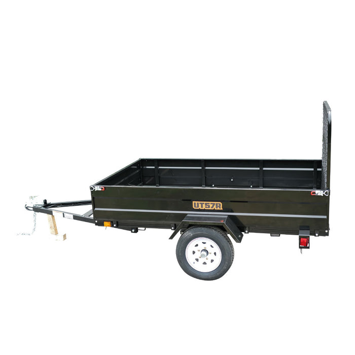 TMG Industrial 5’ x 7’ Single Axle Utility Trailer w/Ramp, 2143 Lb Payload Capacity, Robust Construction, Powder Coated, LED Lights, Compact Size, 2” Coupler, TMG-UT57R