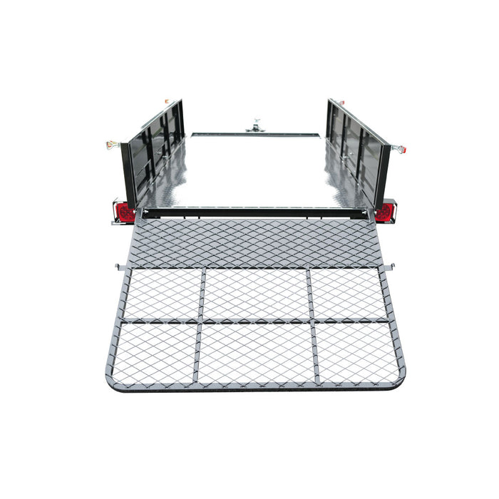 TMG Industrial 5’ x 7’ Single Axle Utility Trailer w/Ramp, 2143 Lb Payload Capacity, Robust Construction, Powder Coated, LED Lights, Compact Size, 2” Coupler, TMG-UT57R