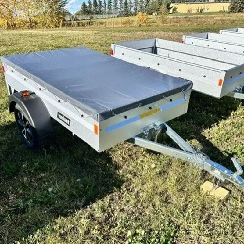 Variant 7’ Heavy Duty Utility Tilt Trailer with Tarp Cover, 4.2’x7’ Tilt Bed, Removable Tailgate, MFR #: S205Tilttarp, Made in Canada