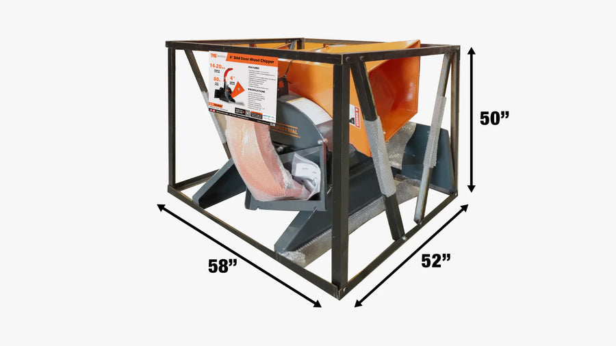 6" Skid Steer Wood Chipper, Gravity-Fed, Universal Skid Steer Mount, TMG-WC62S