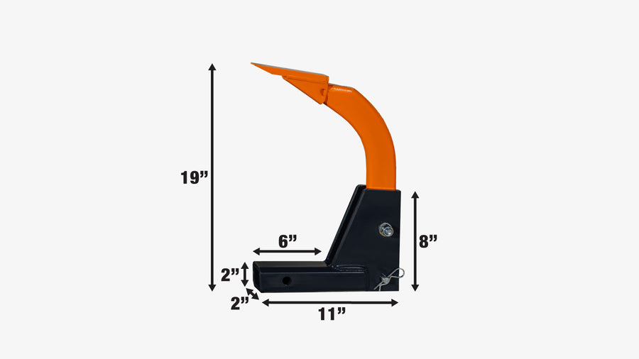 Single-Tine Hitch Mounted Ripper, ATV/UTV, Compatible w/2" Hitch Receivers, Use w/CAT 0 & CAT 1 Tractors, 4 Adjustable Hole Settings, Reversible Carbon Steel Shank, TMG-THM02