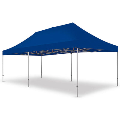 Blue shelter with visible frame and legs, Pop-up Tent Canopy.