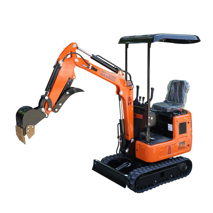 TMG Industrial Mini Compact Excavator, 12 HP Air-Cooled Engine w/EPA Certification, 61-½” Max. Digging Depth, 1900 Lb Operating Weight, TMG-MVE08