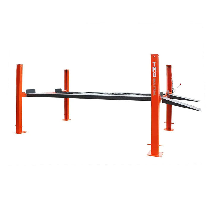 4-Post Auto Lift, 9,000 lb Lift Capacity, 77" Rise, Removable Ramp, CETL Certified Power Unit, TMG-ALF90