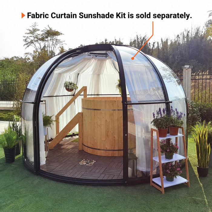 Nordic Series 10' Skydome Sunroom Greenhouse, 8' Height Dome Pavilion, Heavy-Duty Aluminum Frame, Clear Solid Polycarbonate Panels TMG-GHN1008D